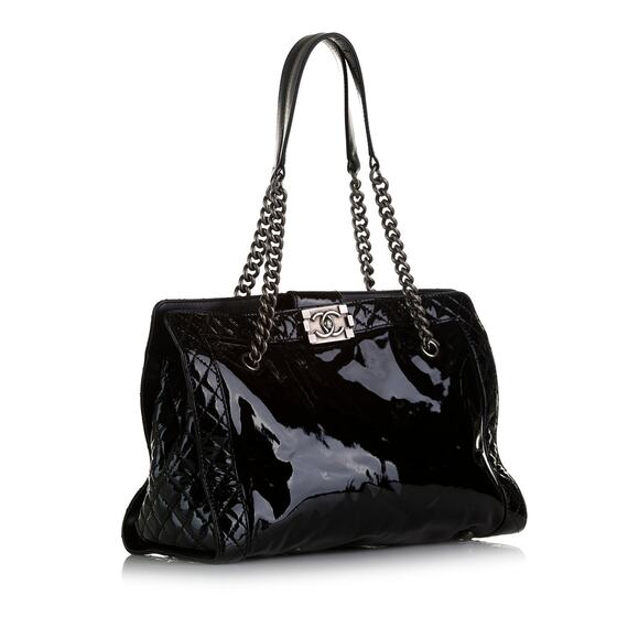 Chanel Patent Boy Reverso Shopping Tote - Picture 1 of 12